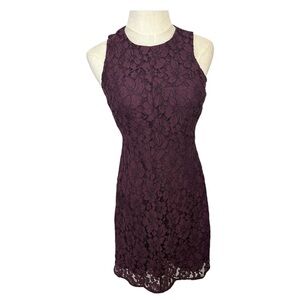 Ann Taylor Factory Petite Floral Lace Overlay Sheath Knee-Length Dress Size 2P